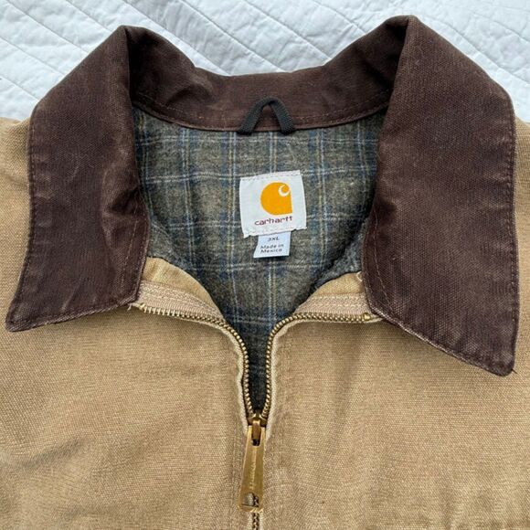 Vinta ge 90s 00's Carhartt Detroit Duck Field Coat | Lined Winter Jacket, 3XL - Picture 4 of 14